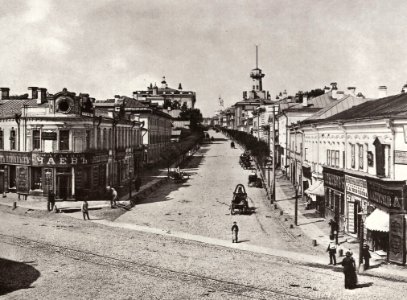 Russischer Photograph um 1880-1890 - Blick in die Novaja Basmannaja Straße, Moskau (Zeno Fotografie)