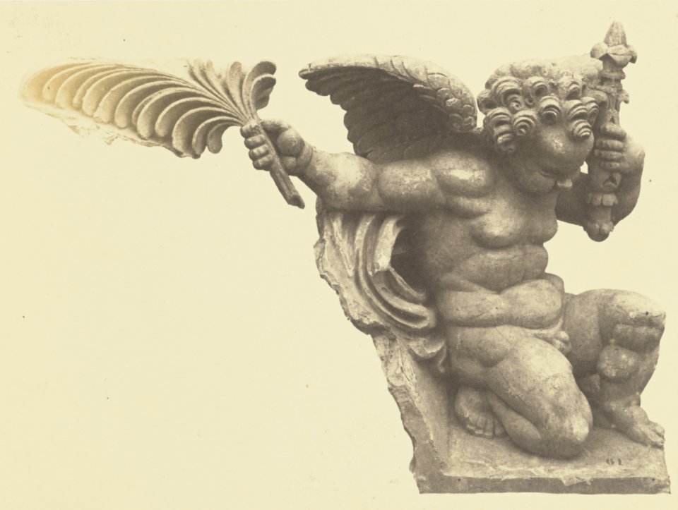Réunion des Tuileries au Louvre 1852–1857 Getty Museum vol1 16 Enfant porteur de palme, Sculpture by Hubert Lavigne