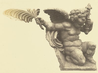 Réunion des Tuileries au Louvre 1852–1857 Getty Museum vol1 16 Enfant porteur de palme, Sculpture by Hubert Lavigne