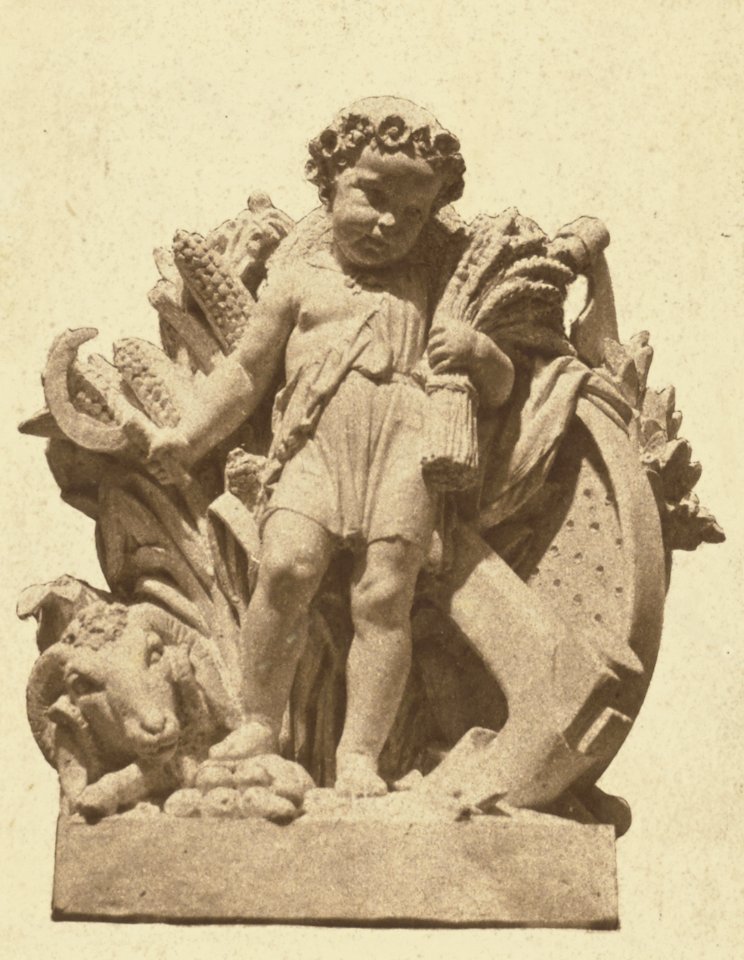 Réunion des Tuileries au Louvre 1852–1857 Getty Museum vol1 24 L'Agriculture, Sculpture by Théodore Gruyère