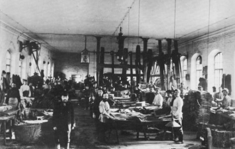 Russischer Photograph - Arbeitsvorgänge bei der Behandlung von Leder und Filz (1) (Zeno Fotografie)