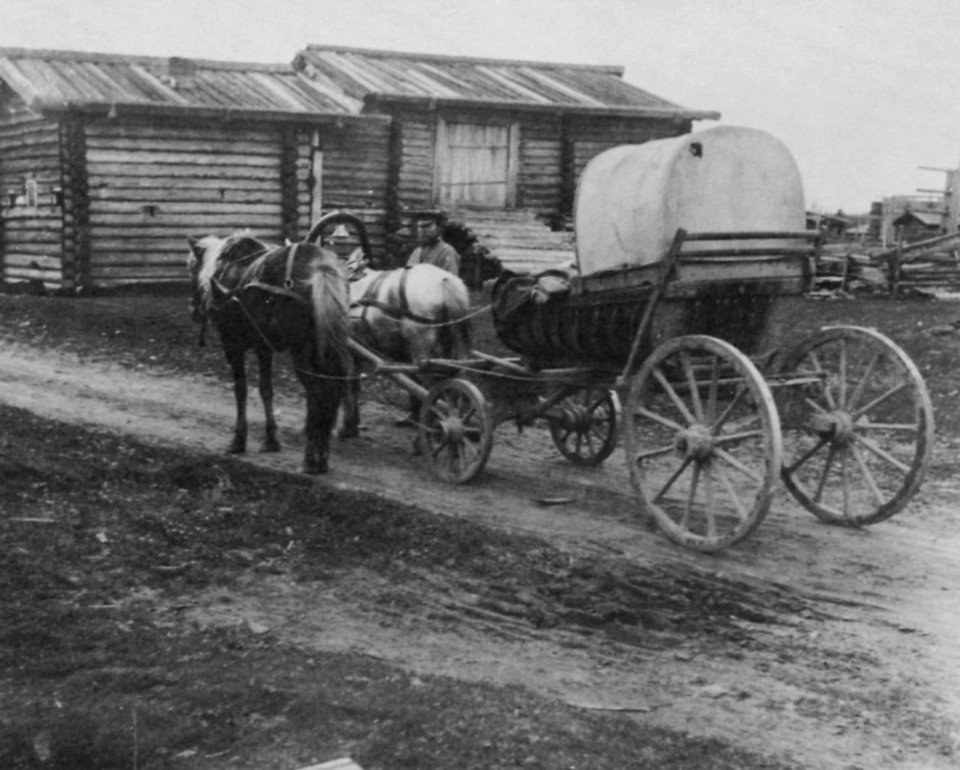 Russischer Photograph - Bauernhäuser im hohen Norden - ein Dorf unweit des Onega-Sees (2) (Zeno Fotografie)