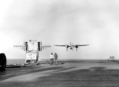 S-2 Tracker landing on USS Antietam (CVS-36) 1961