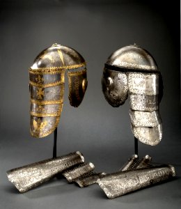 Ryttarhjälm & Ryttarhjälm samt armskenor - Livrustkammaren - 7961