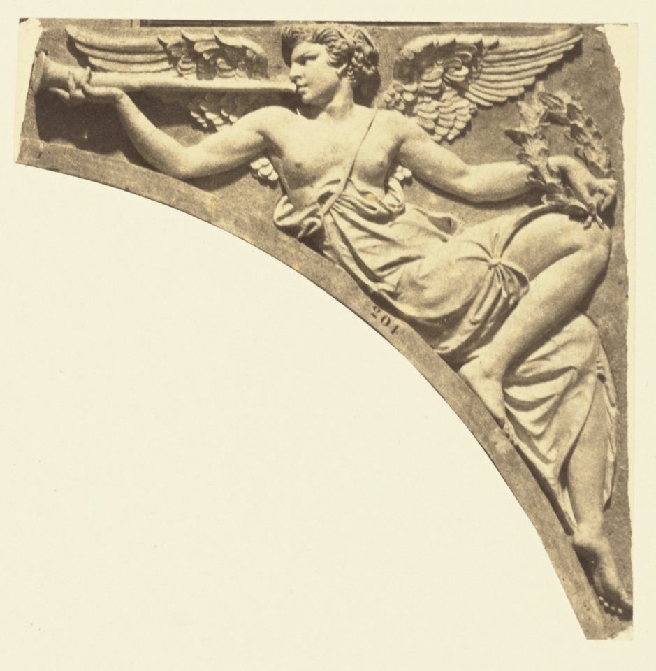 Réunion des Tuileries au Louvre 1852–1857 Getty Museum vol1 21 La Renommée, Sculpture by Auguste Poitevin