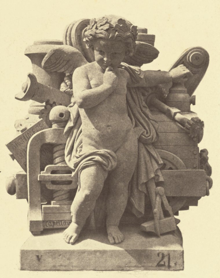 Réunion des Tuileries au Louvre 1852–1857 Getty Museum vol1 29 La Mécanique, Sculpture by Charles Capellaro