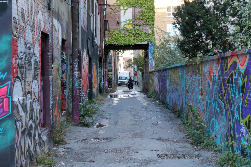 Old street art vandalism
