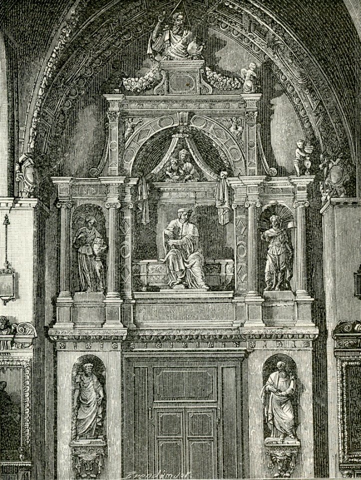 S Maria dei Servi monumento a Lodovico Gozzadini xilografia