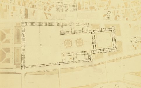Réunion des Tuileries au Louvre 1852–1857 Getty Museum vol1 03 Plan for the Nouveau Louvre by Visconti – Getty Museum