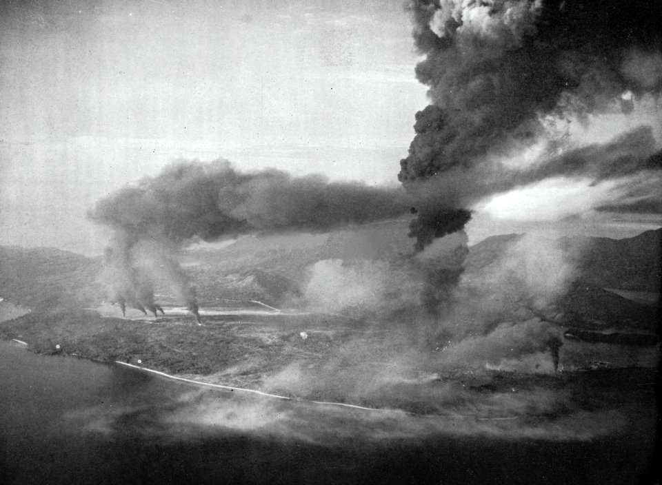 Sabang, Netherlands East Indies, under attack on 19 April 1944