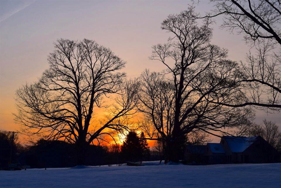 Winter nature sunrise