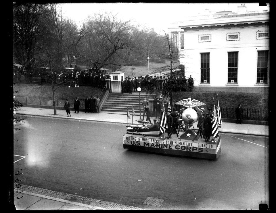 Safety week parade float, U.S. Marine Corps, Washington, D.C. LCCN2016891869