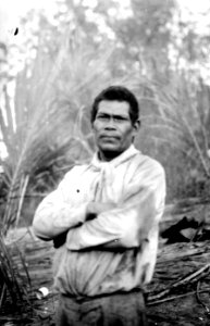 Sagoberättaren Salvador från Tumupasa. Missionsstn. Cavinas, nära Rio Beni, Bolivia - SMVK - 005023