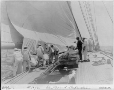 Sailboats sailing)- On board DEFENDER LCCN2003688318