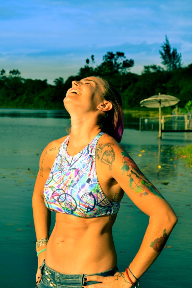 Female laugh happy