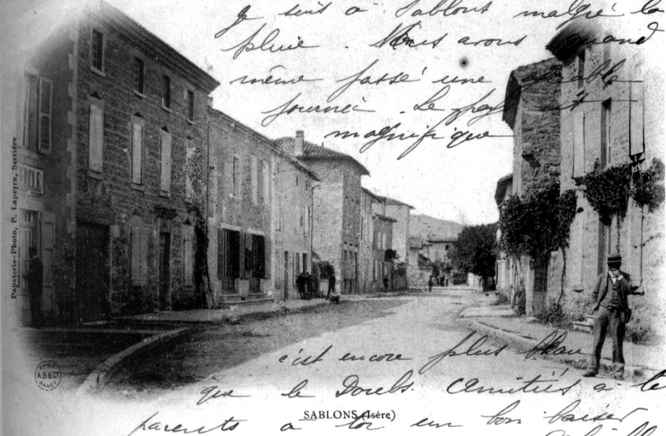 Sablons en 1906, p181 de L'Isère les 533 communes - papeterie-photo P Lapeyre, Serrière