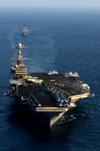 Sailors conduct a FOD walkdown aboard USS John C. Stennis. (8497235431)