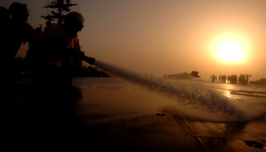 Sailors clean USS Harry S. Truman flight deck DVIDS98827