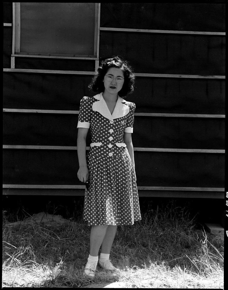 Sacramento, California. Another of the young students of Japanese ancestry just evacuated who has c . . . - NARA - 537791