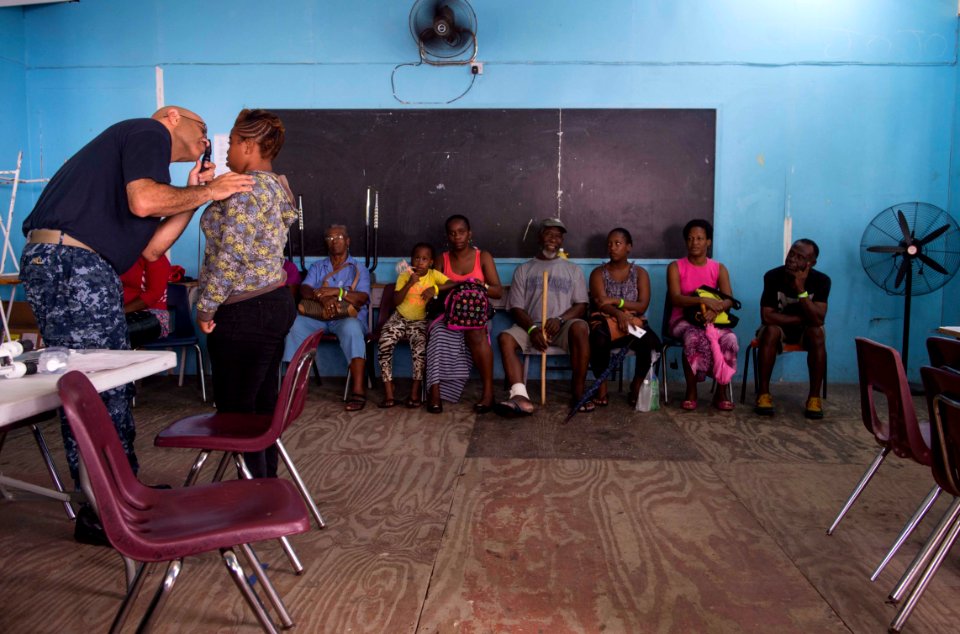 Sailors give eye exams in Dominica. (20077132140)