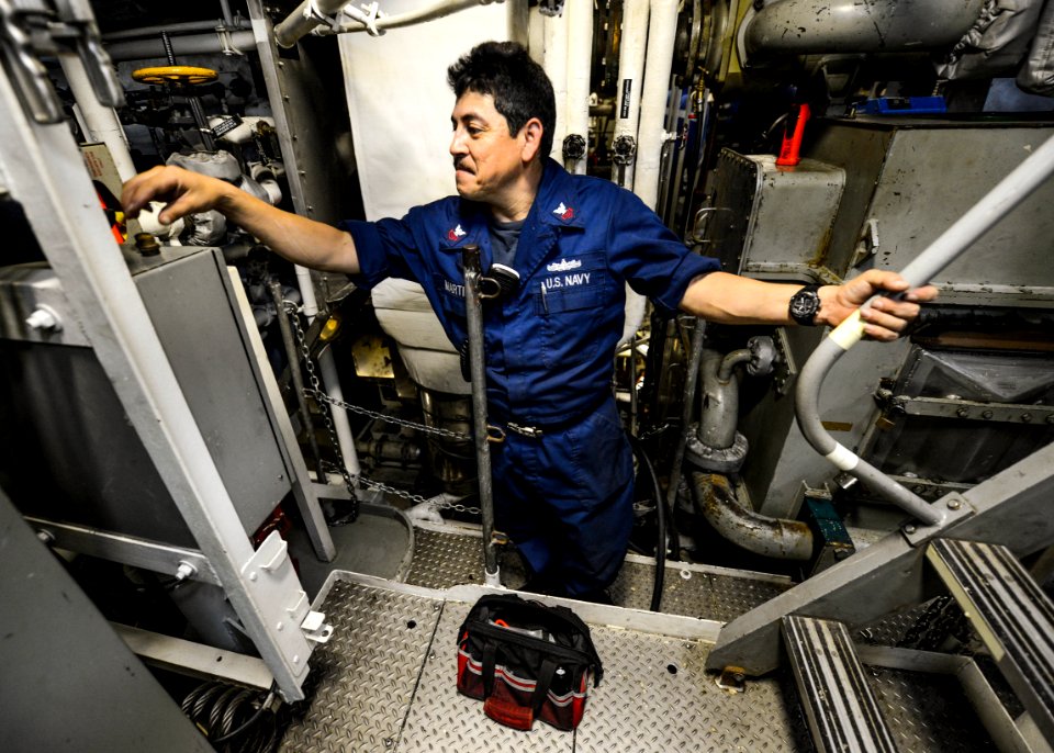 Sailors conduct maintenance