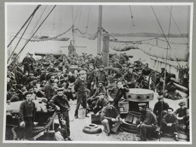Sailors on deck of warship LCCN2013647397