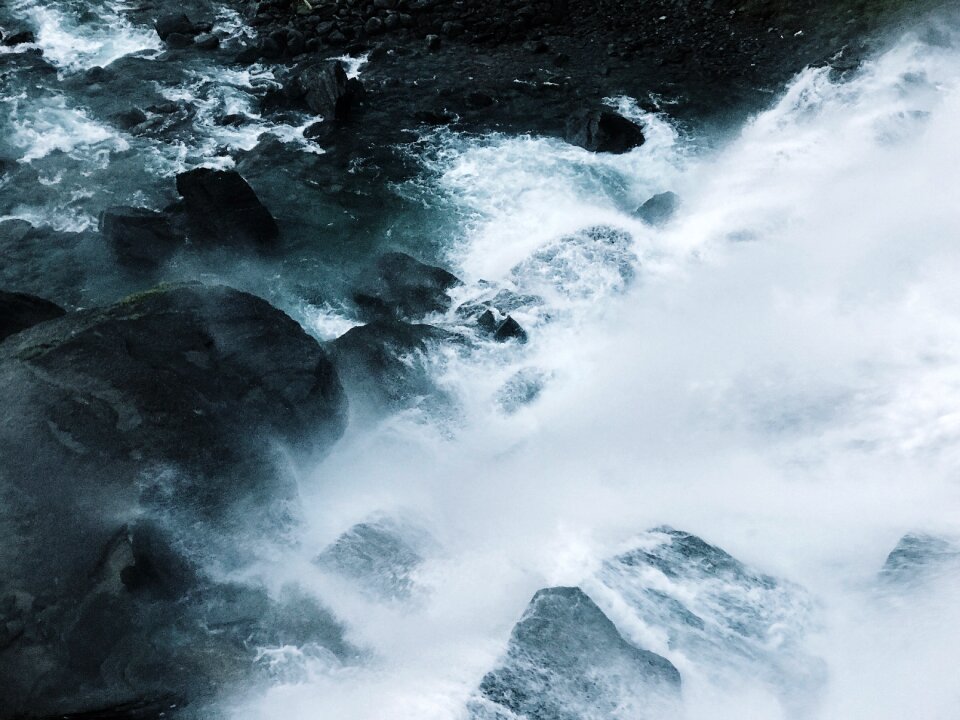Waves water blue waterfall
