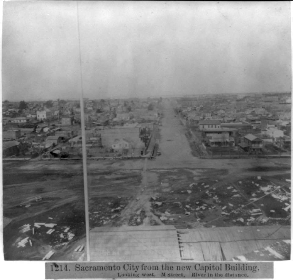 Sacramento City from the new Capitol Building - Looking west, M Street - River in the distance LCCN2002723861