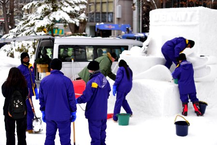Sailors participate in Sapporo's 67th Annual Snow Festival 160202-N-OK605-005