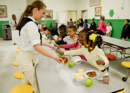 Sailors visit schools during Bossier City-Shreveport Navy Week. (17145475070)