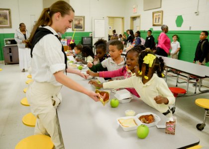 Sailors visit schools during Bossier City-Shreveport Navy Week. (17145475070) photo