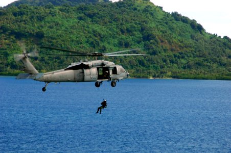 Sailor Flies Over Waters of Micronesia DVIDS112675
