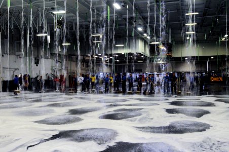 Sailors test the washdown system aboard USS Carl Vinson. (8446975523)