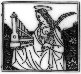 Saint Cecilia holding her emblems- portable organ and martyr's palm LCCN2007681106