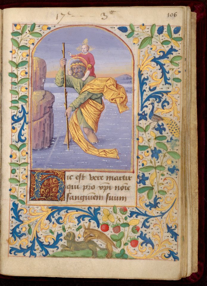 Saint Christophe et bordure décorée Ms 243