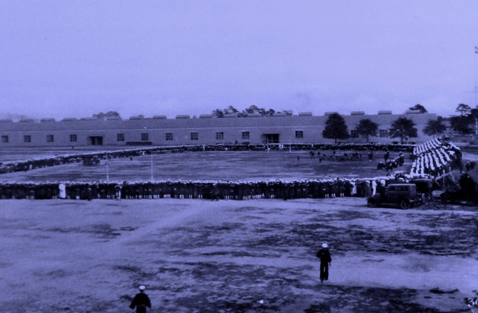 Sailors watching football game during U.S. Navy Boot Camp, Hampton Roads, Virginia, 1919 (21895863455)