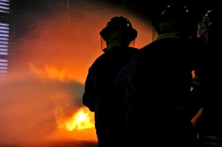 Sailors attend a fire fighting school in Japan. (8426065379)