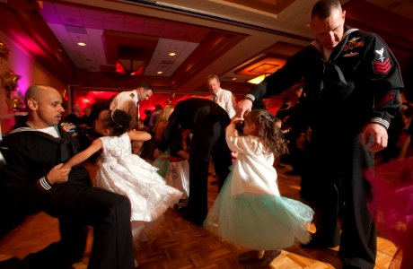 Sailors dance with their daughters at a dance. (8498333282)