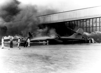 Sailors fighting fires at NAS Kaneohe 1941