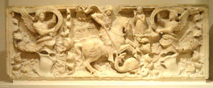 Saint George and the Dragon, Giovanni Gaggini workshop, Genoa, 1449 - Nelson-Atkins Museum of Art - DSC08537