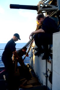 Sailors fire Phalanx close-in weapons system 140907-N-GW918-001