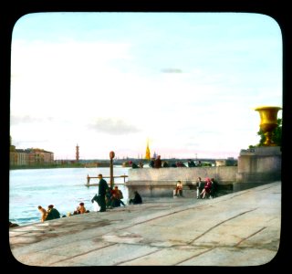 Saint Petersburg. Admiralty Embankment on the Neva River
