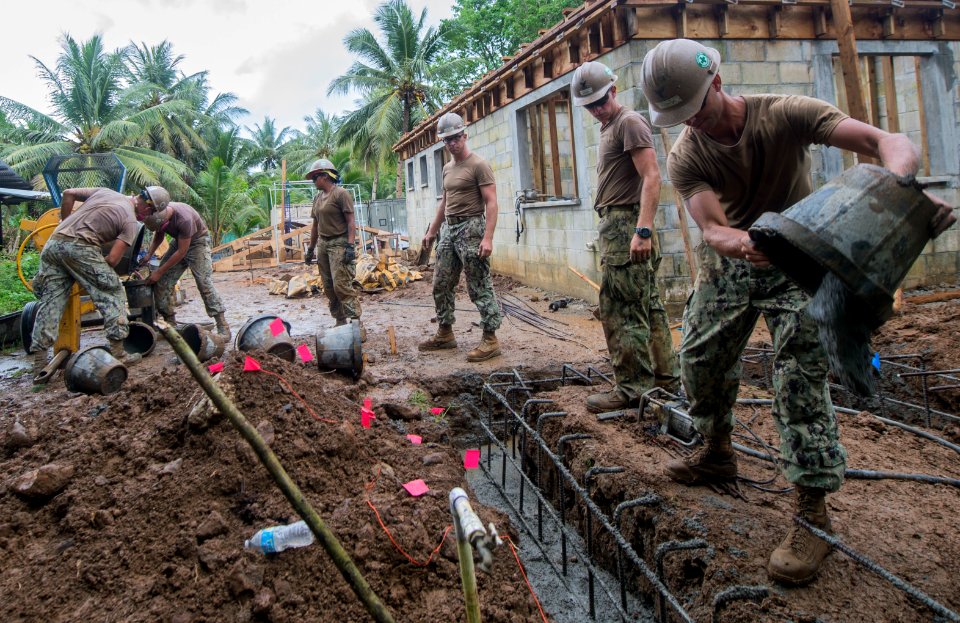 Sailors assigned to Naval Mobile Construction Battalion