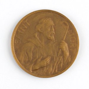 Saint Mort, medal by Pierre Theunis, Belgium, (1923), Coins and Medals Department of the Royal Library of Belgium, 2N260-15 (recto)