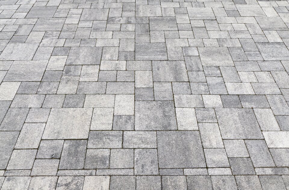 Concrete blocks paved slabs