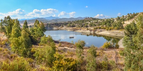 Scenery autumn tamassos dam photo