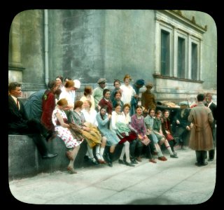Saint Petersburg. Hermitage (the New Hermitage) visitors outside the museum 2
