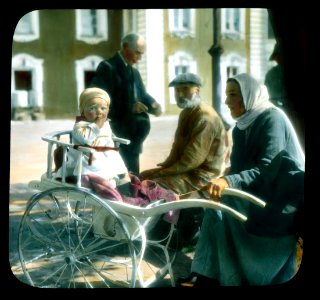 Saint Petersburg. Peterhof Palace Park woman with a child in a baby carriage