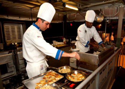 Sailors cook in a military competition. (8574828196) photo