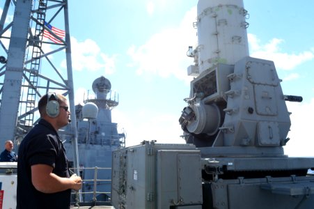 Sailors fire Phalanx close-in weapons system 140905-N-GW918-003